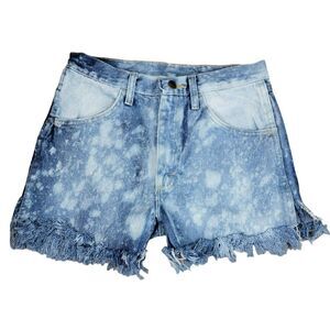 Rustler Jean Shorts Womens Sz 10 Blue Bleached 2.75" Denim Cut Off High Rise